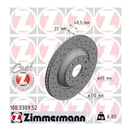 Zimmermann Brake Disc - Sport/Coated, 100330952 100330952